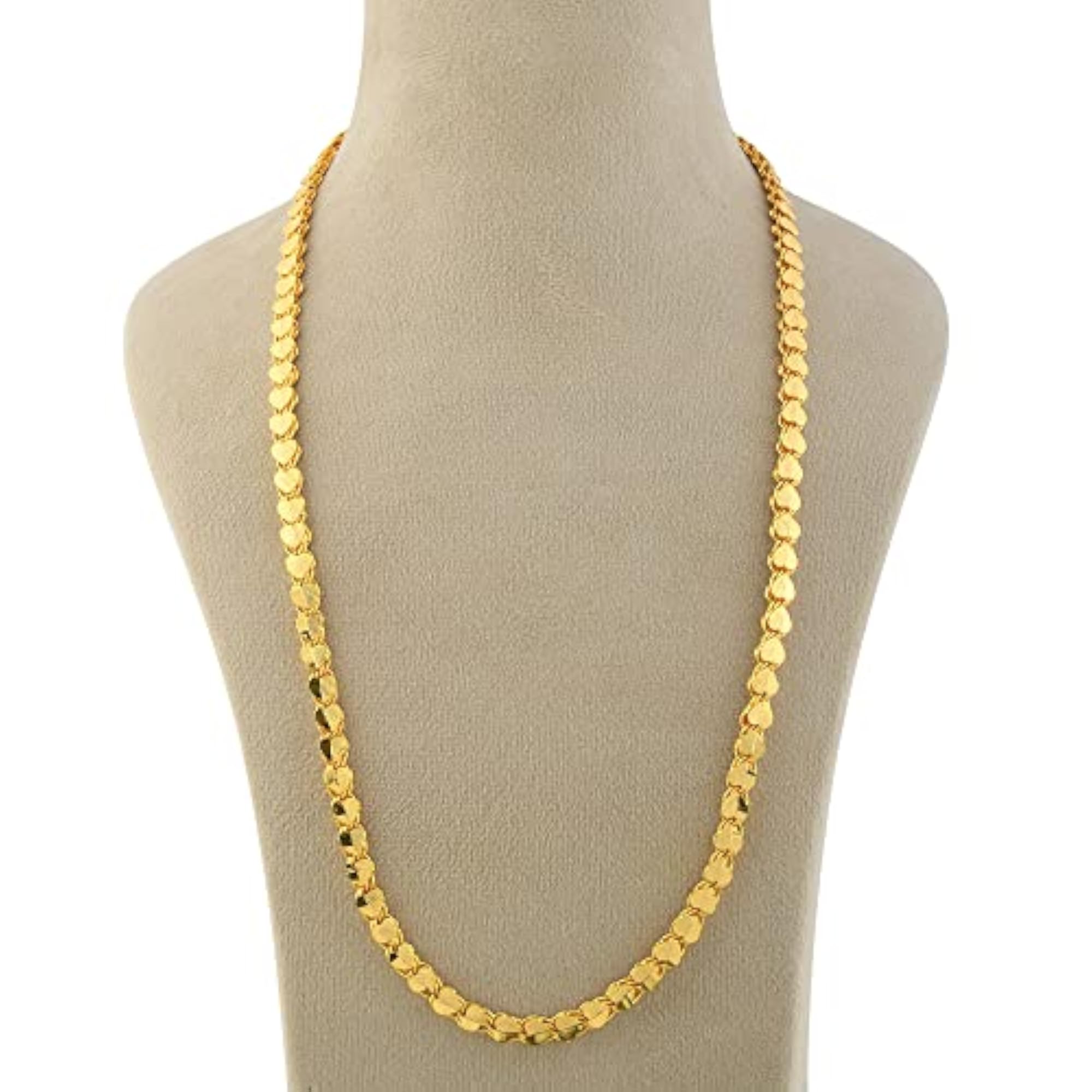 Brass Micron Goldplated Heartshape Necklace Chain